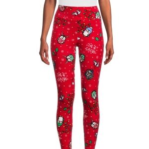 No Boundaries Juniors Christmas Penguins Velour Leggings